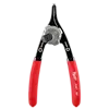 .038" Convertible Snap Ring Pliers - 18° with red handles and black jaws, featuring a knob for adjusting the ring size.