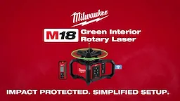 M18™ Green Interior Rotary Laser Level Kit w/ Remote/Receiver & Wall Mount Bracket