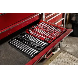 1/4" & 3/8" METRIC & SAE RATCHET AND SOCKET SET WITH PACKOUT™ LOW-PROFILE COMPACT ORGANIZER