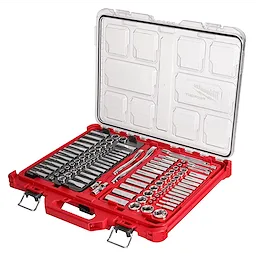 1/4" & 3/8" METRIC & SAE RATCHET AND SOCKET SET WITH PACKOUT™ LOW-PROFILE COMPACT ORGANIZER
